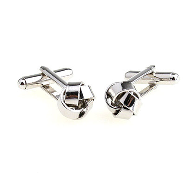 Laser Laser Chinese Knot Plain Colour Metal Cufflinks