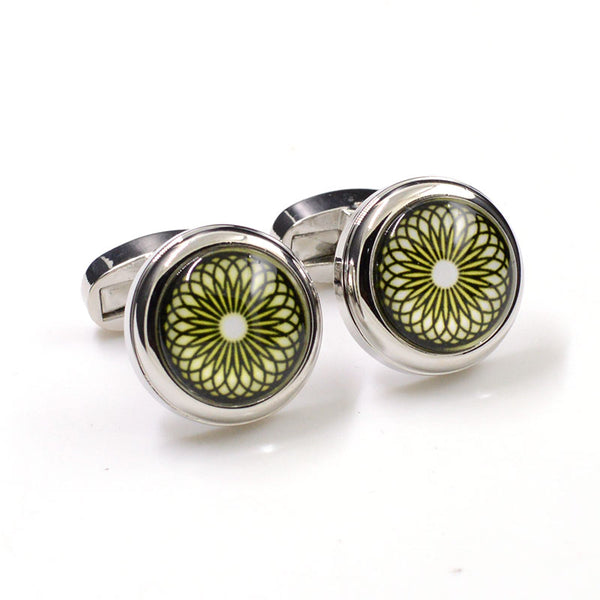 Festivals Wedding Reception Enamel Dropping Glue Cufflinks