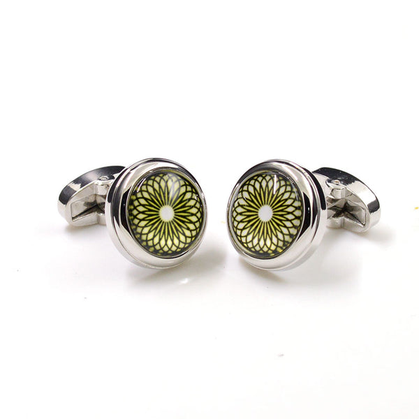 Festivals Wedding Reception Enamel Dropping Glue Cufflinks