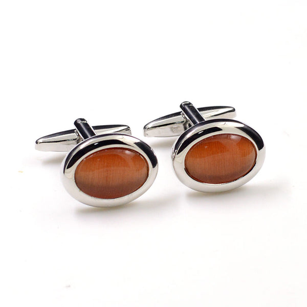 Festivals Wedding Reception Cateye Glass Cufflinks