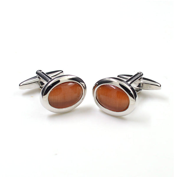 Festivals Wedding Reception Cateye Glass Cufflinks