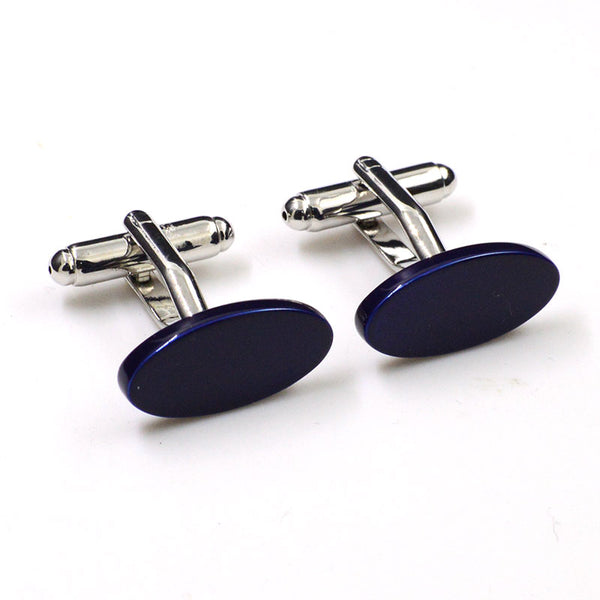 European & American Classical Plain Colour Metal Cufflinks