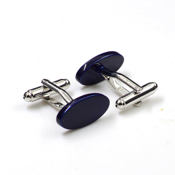 European & American Classical Plain Colour Metal Cufflinks