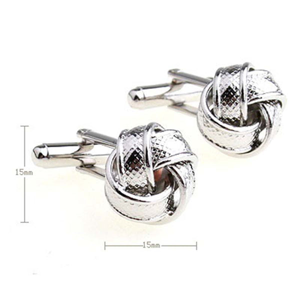 Laser Laser Chinese Knot Plain Colour Metal Cufflinks