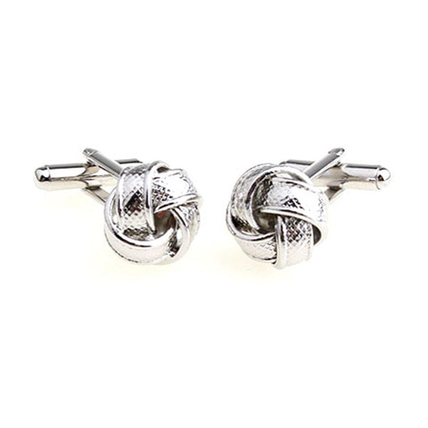 Laser Laser Chinese Knot Plain Colour Metal Cufflinks