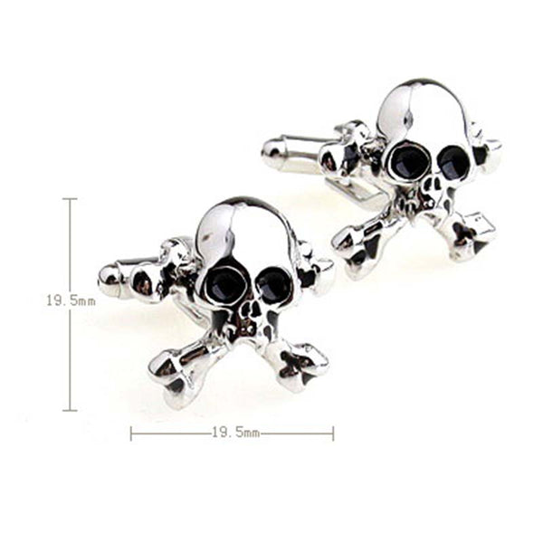 Interesting Skull Enamel Dropping Glue Cufflinks