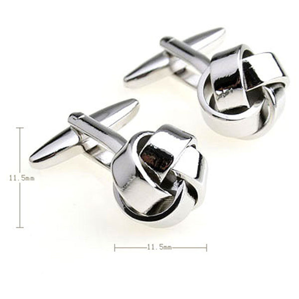 Laser Laser Chinese Knot Plain Colour Metal Cufflinks