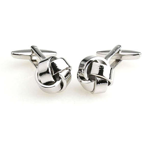 Laser Laser Chinese Knot Plain Colour Metal Cufflinks