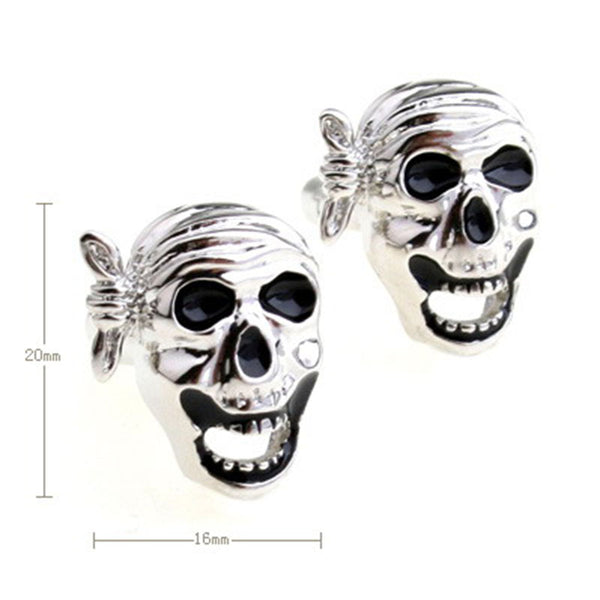 Interesting Skull Enamel Dropping Glue Cufflinks