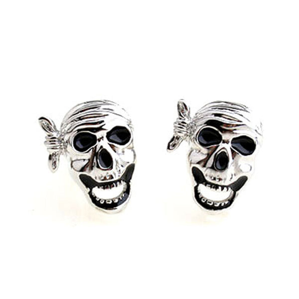 Interesting Skull Enamel Dropping Glue Cufflinks