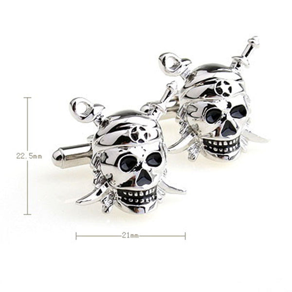 Interesting Skull Enamel Dropping Glue Cufflinks