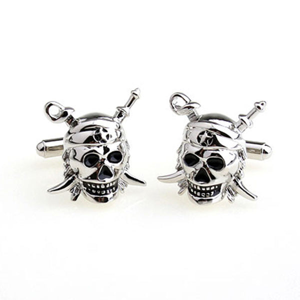 Interesting Skull Enamel Dropping Glue Cufflinks