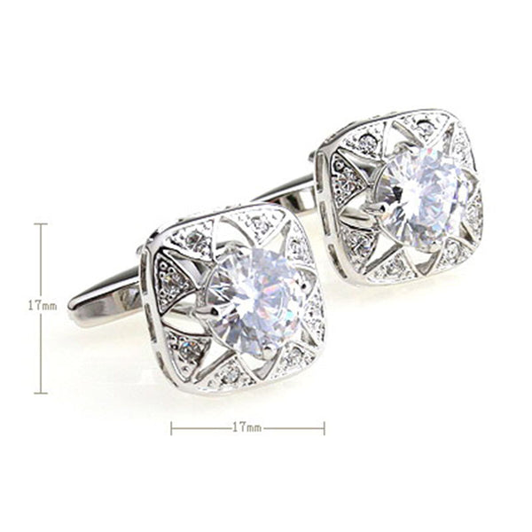 Crystal Zircon Cufflinks