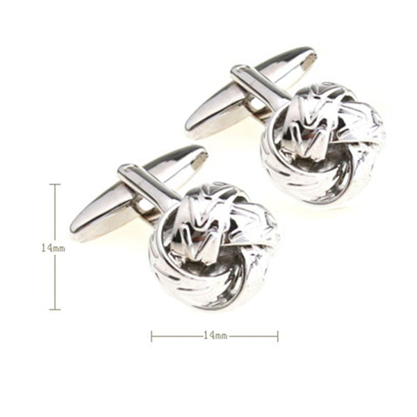 Laser Laser Chinese Knot Plain Colour Metal Cufflinks