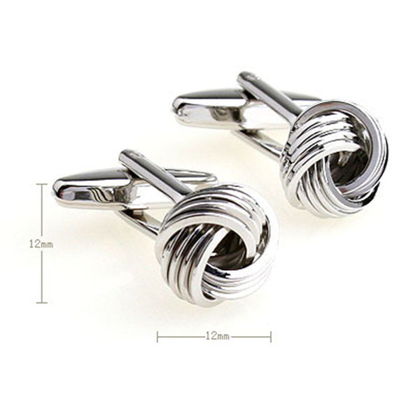 Laser Laser Chinese Knot Plain Colour Metal Cufflinks