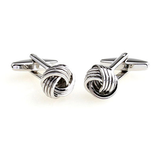 Laser Laser Chinese Knot Plain Colour Metal Cufflinks