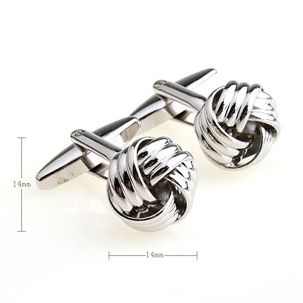 Laser Laser Chinese Knot Plain Colour Metal Cufflinks