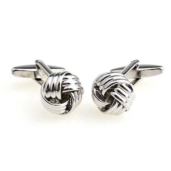 Laser Laser Chinese Knot Plain Colour Metal Cufflinks