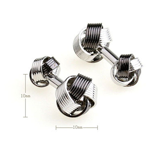 Laser Laser Chinese Knot Plain Colour Metal Cufflinks