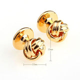 Laser Laser Chinese Knot Plain Colour Metal Collar Studs