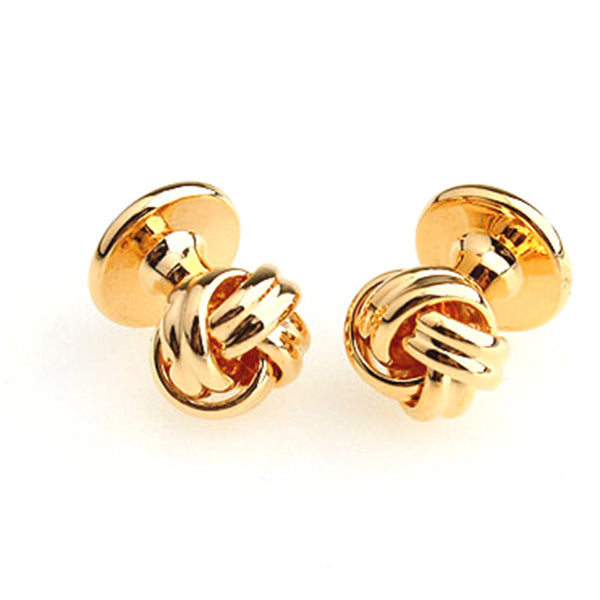 Laser Laser Chinese Knot Plain Colour Metal Collar Studs