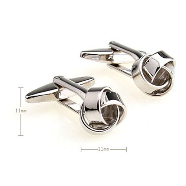 Laser Laser Chinese Knot Plain Colour Metal Cufflinks