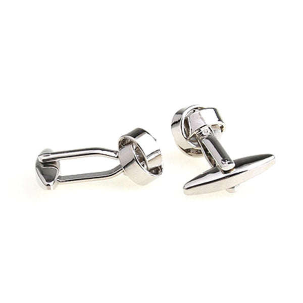 Laser Laser Chinese Knot Plain Colour Metal Cufflinks