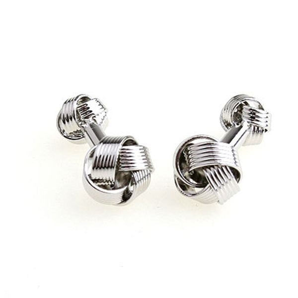 Laser Laser Chinese Knot Plain Colour Metal Cufflinks