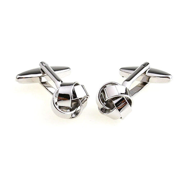 Laser Laser Chinese Knot Plain Colour Metal Cufflinks