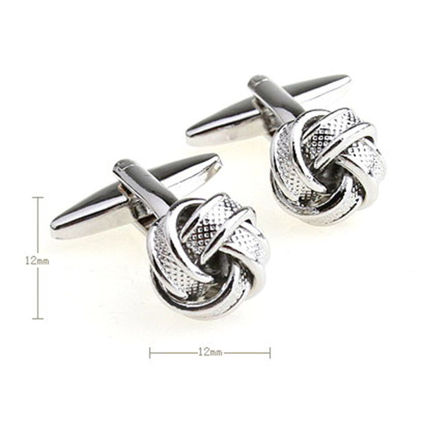 Laser Laser Chinese Knot Plain Colour Metal Cufflinks