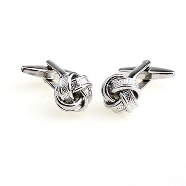 Laser Laser Chinese Knot Plain Colour Metal Cufflinks