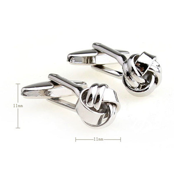 Laser Laser Chinese Knot Plain Colour Metal Cufflinks