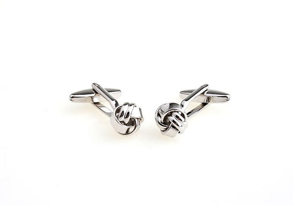 Laser Laser Chinese Knot Plain Colour Metal Cufflinks