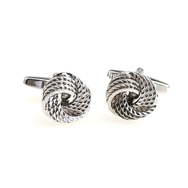 Laser Laser Chinese Knot Plain Colour Metal Cufflinks