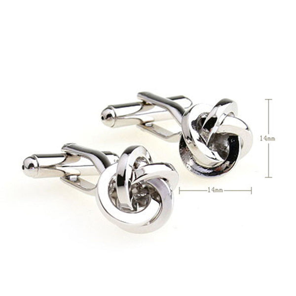 Laser Laser Chinese Knot Plain Colour Metal Cufflinks