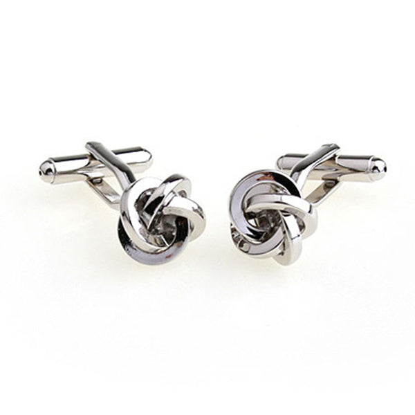 Laser Laser Chinese Knot Plain Colour Metal Cufflinks