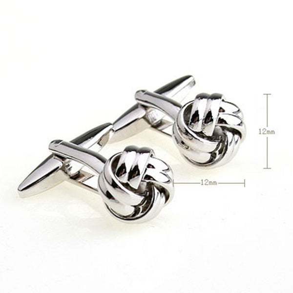 Laser Laser Chinese Knot Plain Colour Metal Cufflinks