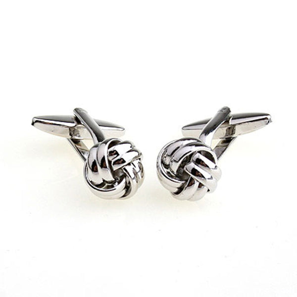 Laser Laser Chinese Knot Plain Colour Metal Cufflinks