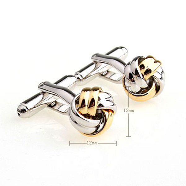 Laser Laser Chinese Knot Plain Colour Metal Cufflinks