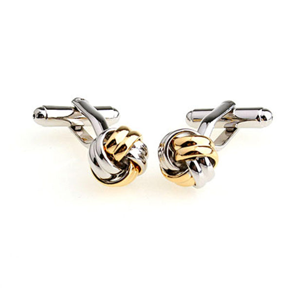 Laser Laser Chinese Knot Plain Colour Metal Cufflinks