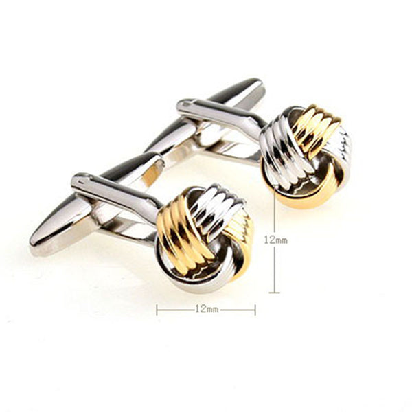 Laser Laser Chinese Knot Plain Colour Metal Cufflinks