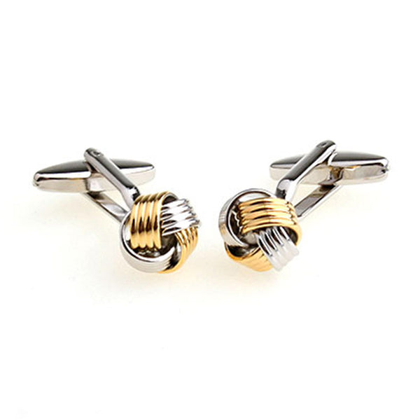 Laser Laser Chinese Knot Plain Colour Metal Cufflinks