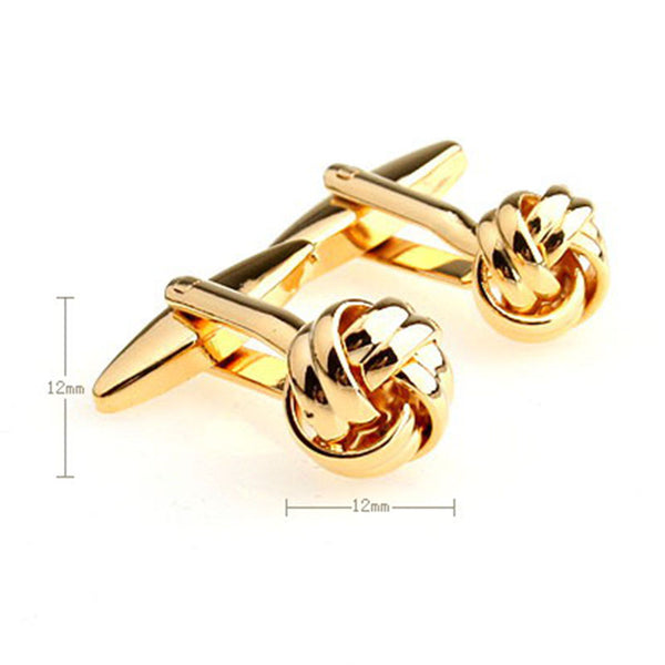 Laser Laser Chinese Knot Plain Colour Metal Cufflinks