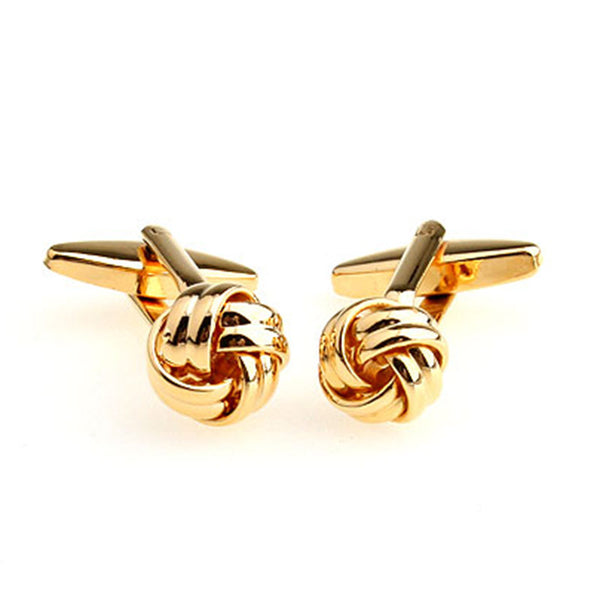 Laser Laser Chinese Knot Plain Colour Metal Cufflinks