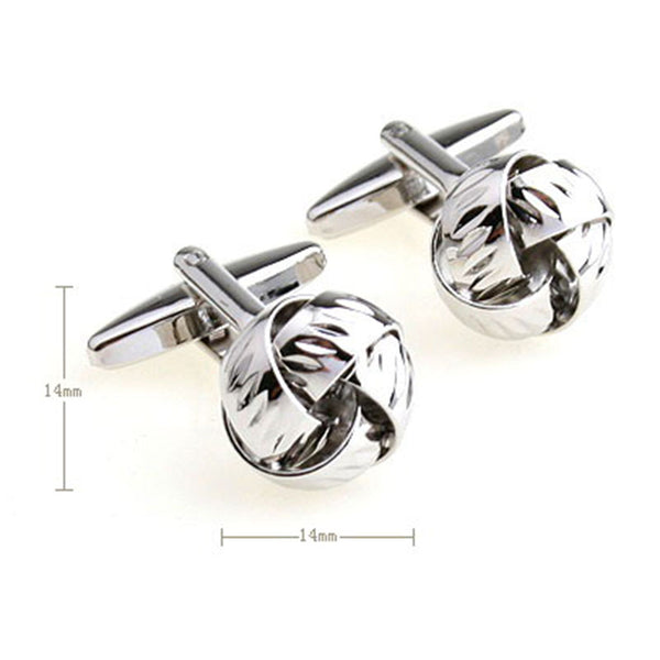 Laser Laser Chinese Knot Plain Colour Metal Cufflinks