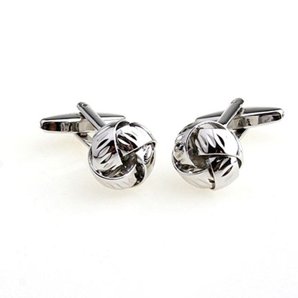 Laser Laser Chinese Knot Plain Colour Metal Cufflinks