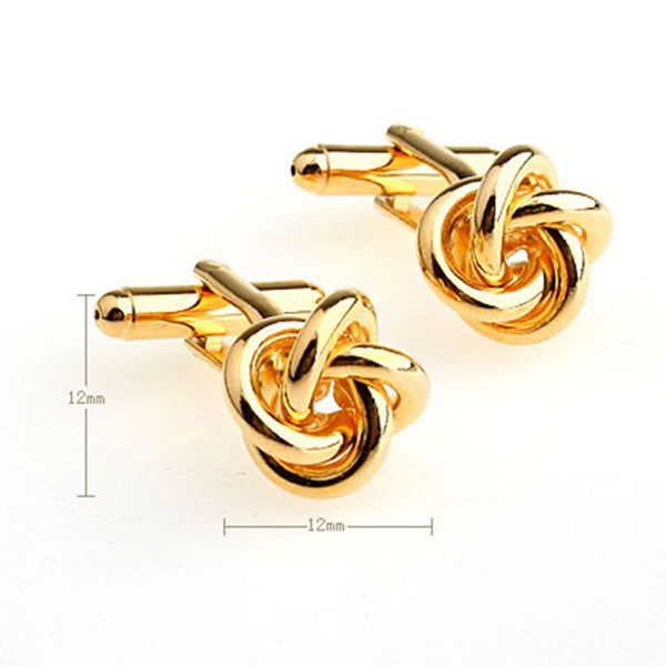 Laser Laser Chinese Knot Plain Colour Metal Cufflinks