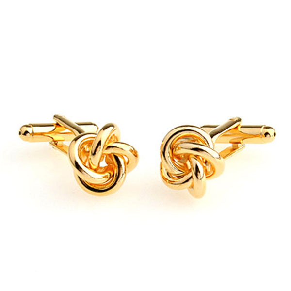 Laser Laser Chinese Knot Plain Colour Metal Cufflinks