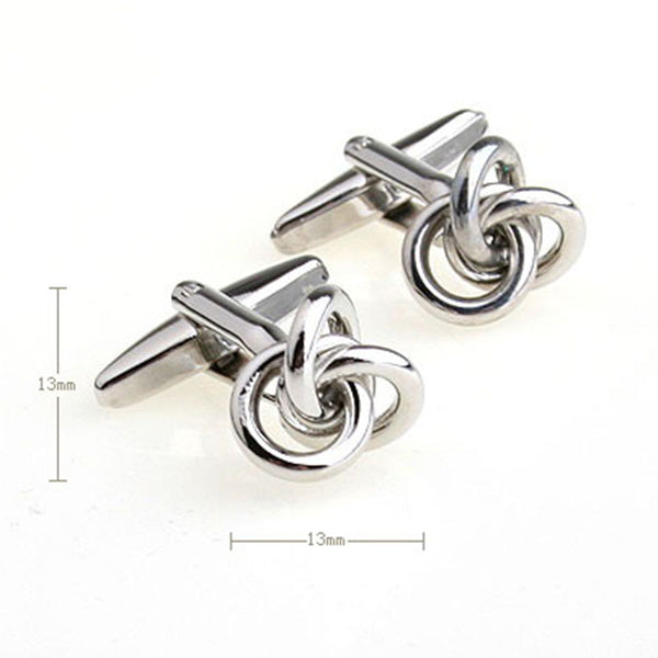 Laser Laser Chinese Knot Plain Colour Metal Cufflinks