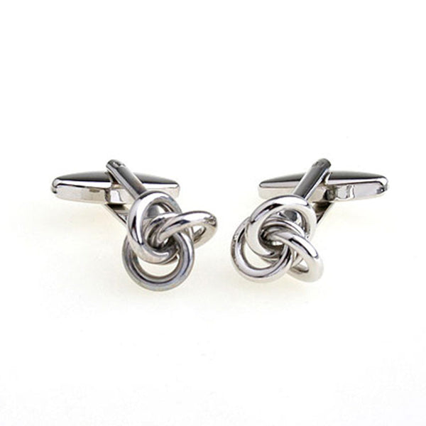 Laser Laser Chinese Knot Plain Colour Metal Cufflinks